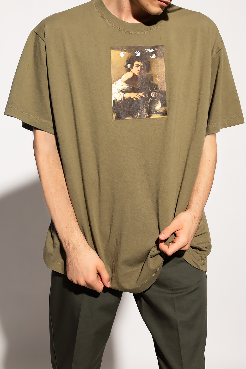 Green Caravaggio print T-shirt Off-White - Vitkac GB